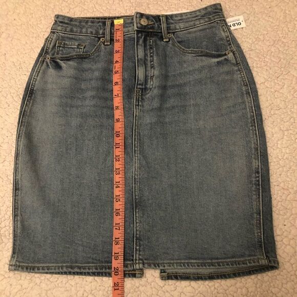 Old Navy Women’s Extra High Waisted Jean Skirt Size 4 - Picture 9 of 13